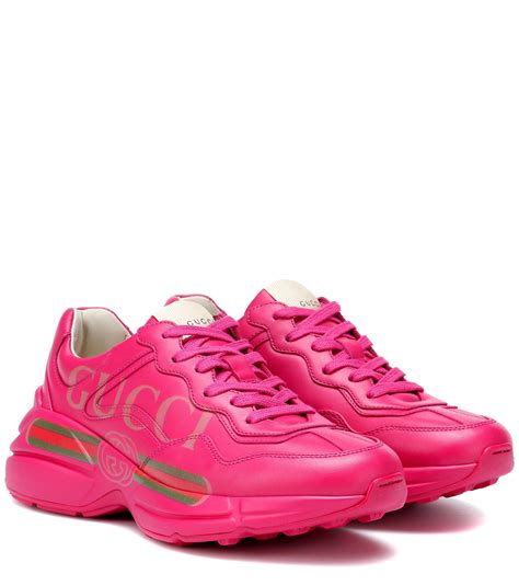 pink gucci rhyton sneakers